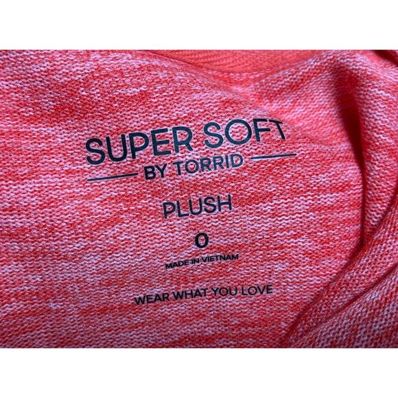 Torrid Plush Cowl-Neck Sweater Womens Size 0 (12) Coral Long Sleeve Super Soft - Picture 3 of 7